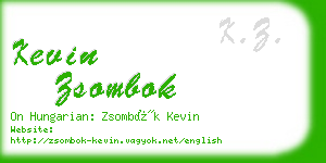 kevin zsombok business card